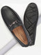 Men Black Hand Stitched Horsebit Buckle Loafer and Moccasin Driving Shoes
