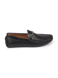 Men Black Hand Stitched Horsebit Buckle Loafer and Moccasin Driving Shoes
