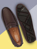 Men Brown Hand Stitched Comfort Loafer and Moccasin Shoes