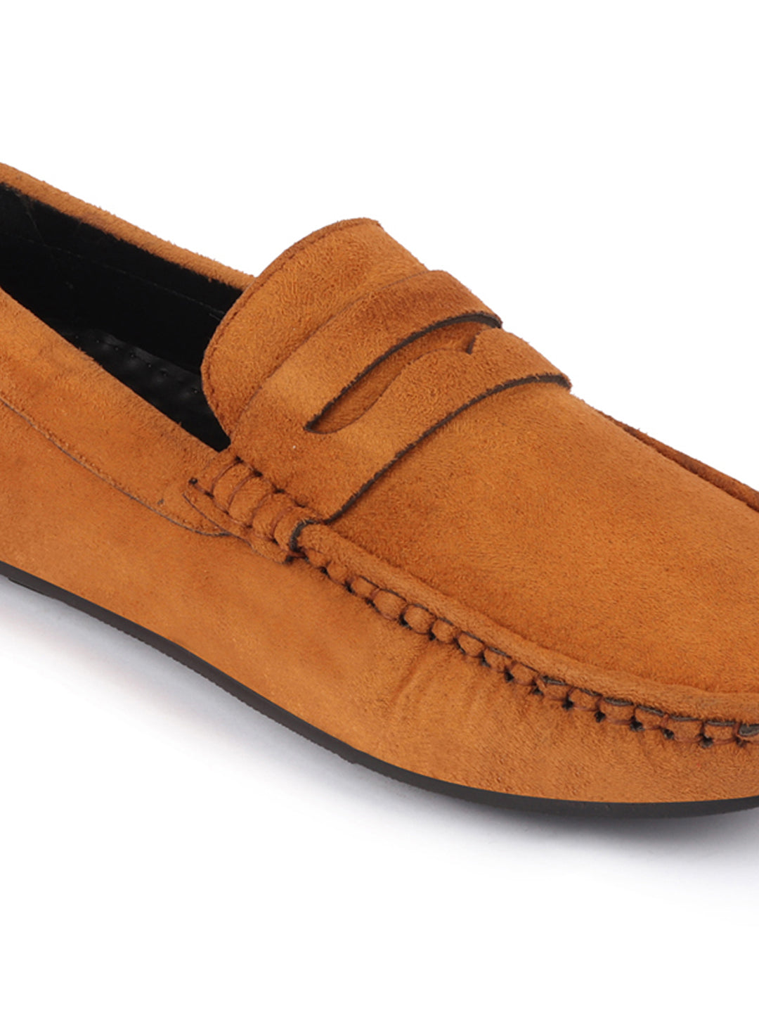 Suede Studded Dakar Loafer in Camel