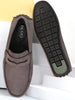 Men Grey Suede Leather Side Stitched Driving Loafer and Moccasin