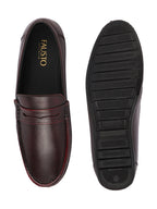 Shop Men Cherry Outdoor Fashion Classic Genuine Leather Slip on Loafer Shoes Online.