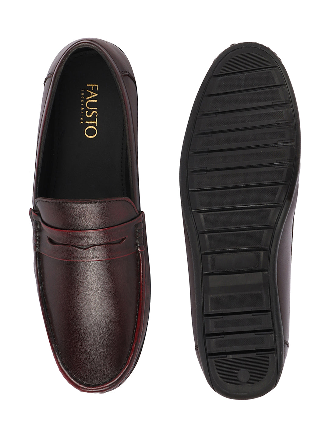 Shop Men Cherry Outdoor Fashion Classic Genuine Leather Slip on Loafer Shoes Online.