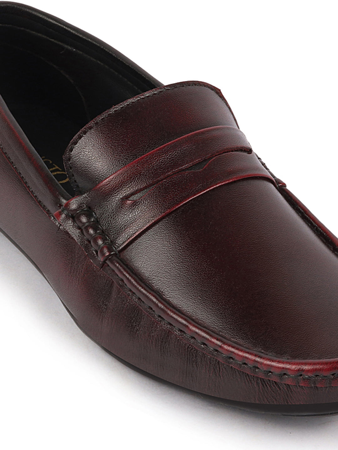 Shop Men Cherry Outdoor Fashion Classic Genuine Leather Slip on Loafer Shoes Online.