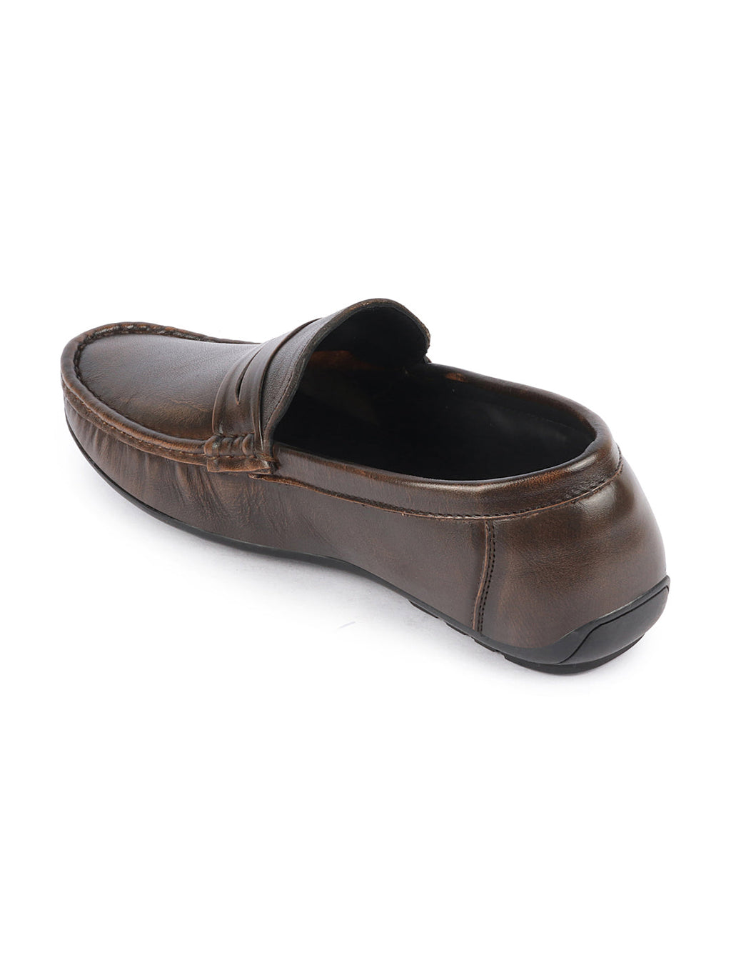 Shop Men Tan Classic Genuine Leather Slip on Loafer Shoes Online.