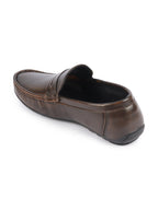 Shop Men Tan Classic Genuine Leather Slip on Loafer Shoes Online.