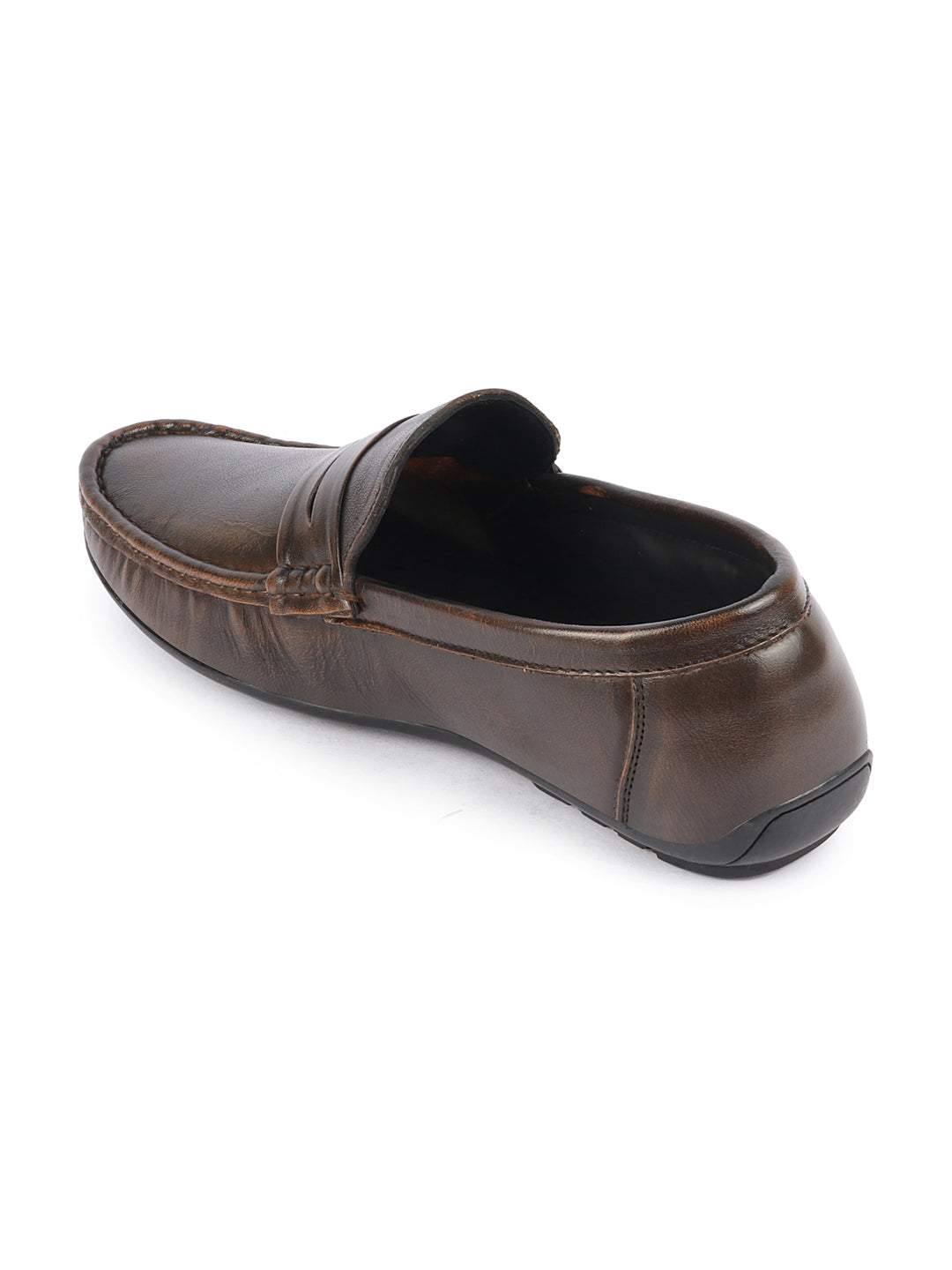 Shop Men Tan Classic Genuine Leather Slip on Loafer Shoes Online.