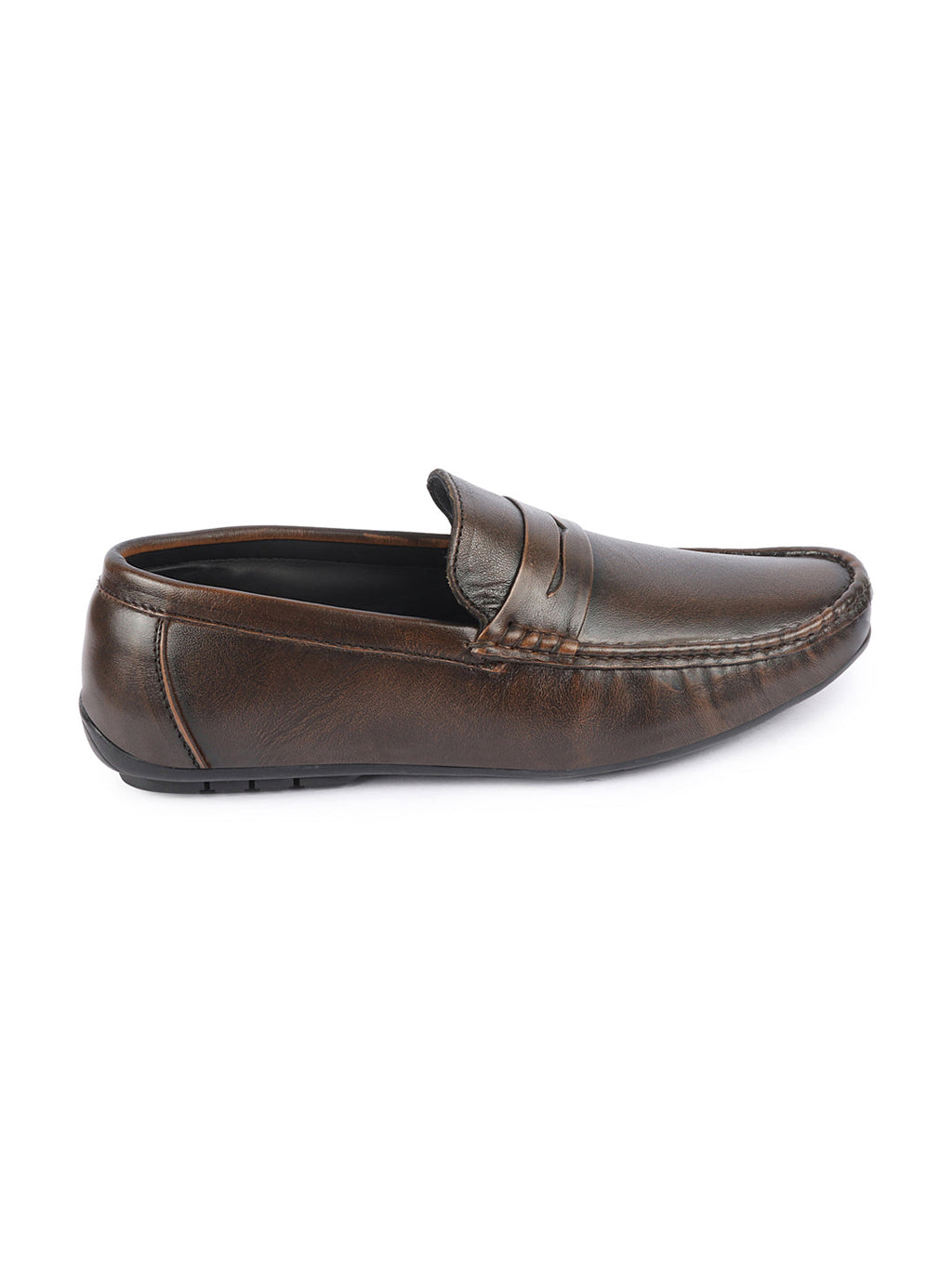 Shop Men Tan Classic Genuine Leather Slip on Loafer Shoes Online.