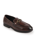 Shop Men Brown Wedding Party Genuine Leather Buckle Slip On Loafer Shoes Online.