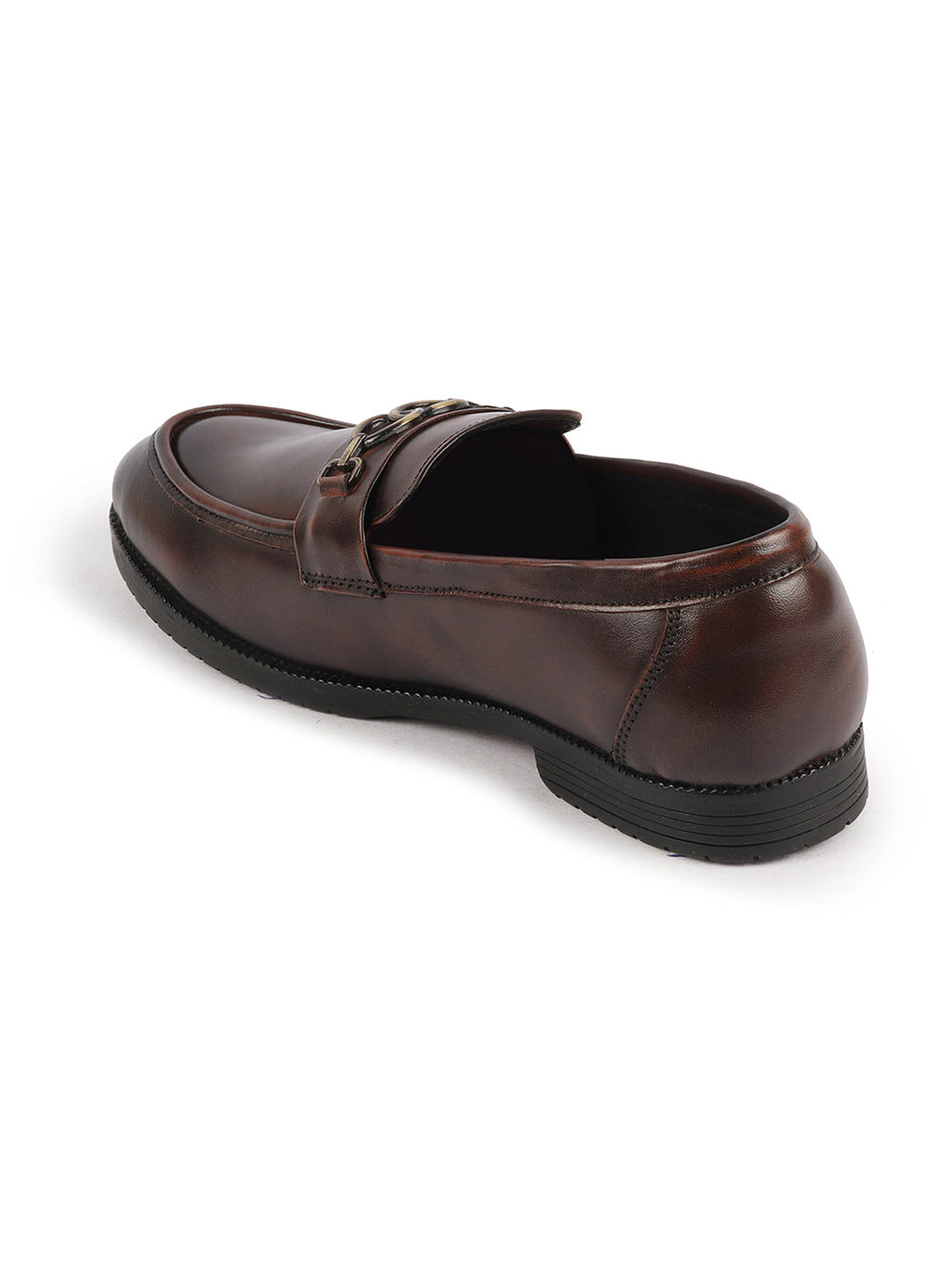 Shop Men Brown Wedding Party Genuine Leather Buckle Slip On Loafer Shoes Online.