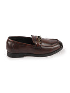 Shop Men Brown Wedding Party Genuine Leather Buckle Slip On Loafer Shoes Online.