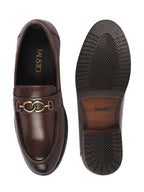 Shop Men Brown Wedding Party Genuine Leather Buckle Slip On Loafer Shoes Online.