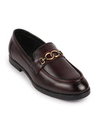 Shop Men Cherry Wedding Party Genuine Leather Buckle Slip On Loafer Shoes Online.