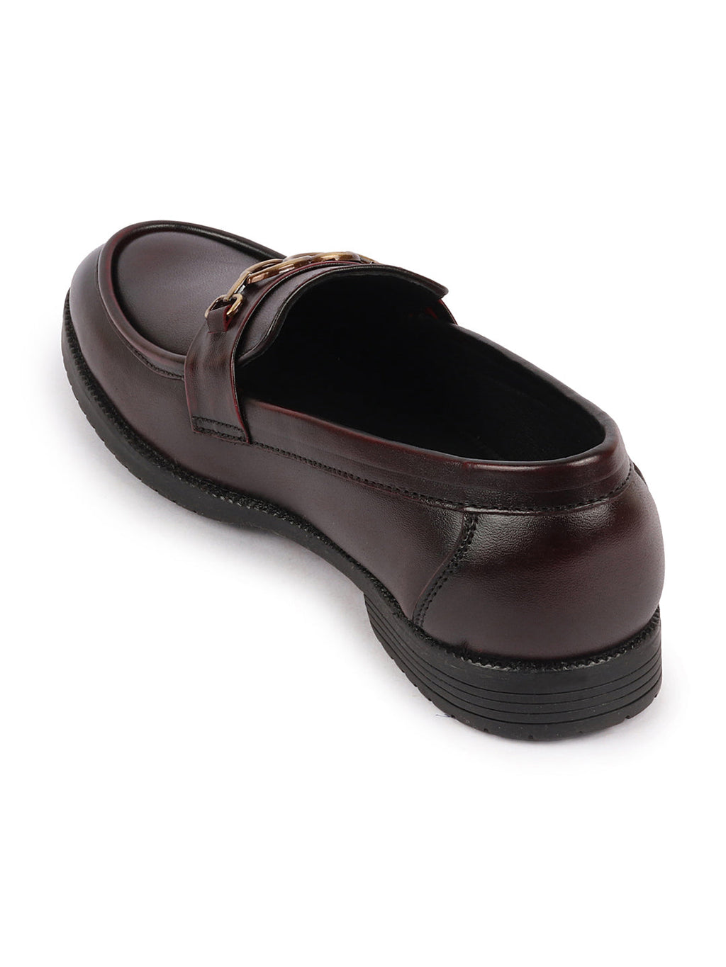 Shop Men Cherry Wedding Party Genuine Leather Buckle Slip On Loafer Shoes Online.