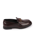 Shop Men Cherry Wedding Party Genuine Leather Buckle Slip On Loafer Shoes Online.