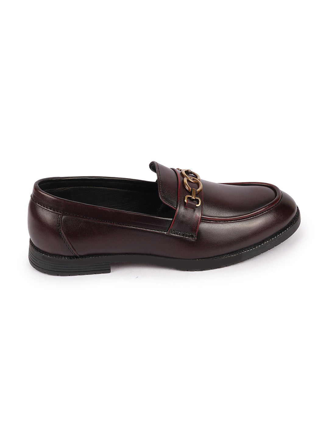 Shop Men Cherry Wedding Party Genuine Leather Buckle Slip On Loafer Shoes Online.
