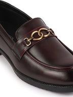 Shop Men Cherry Wedding Party Genuine Leather Buckle Slip On Loafer Shoes Online.