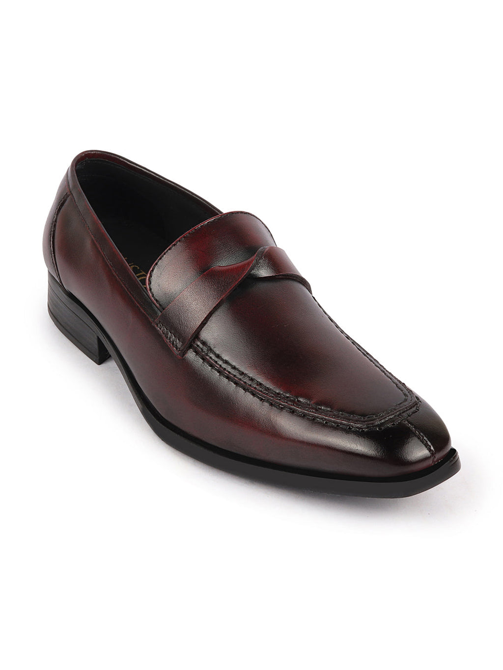 Shop Men Cherry Strap Design Wedding Party Genuine Leather Slip On Loafer Shoes Online.