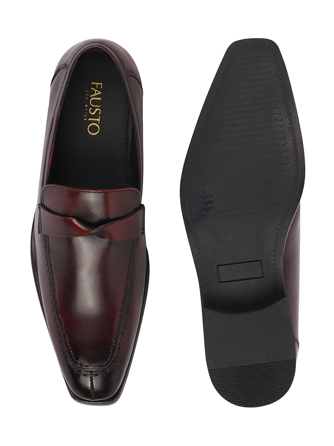 Shop Men Cherry Strap Design Wedding Party Genuine Leather Slip On Loafer Shoes Online.
