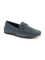 Shop Men Grey Horsebit Buckle Suede Leather Slip On Driving Loafers Online.