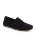 Men Black Suede Leather Side Stitched Slip On Driving Loafers and Mocassin