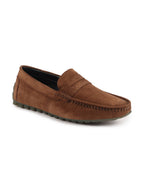Shop Men Camel Suede Leather Side Stitched Slip On Driving Loafers and Mocassin Online.