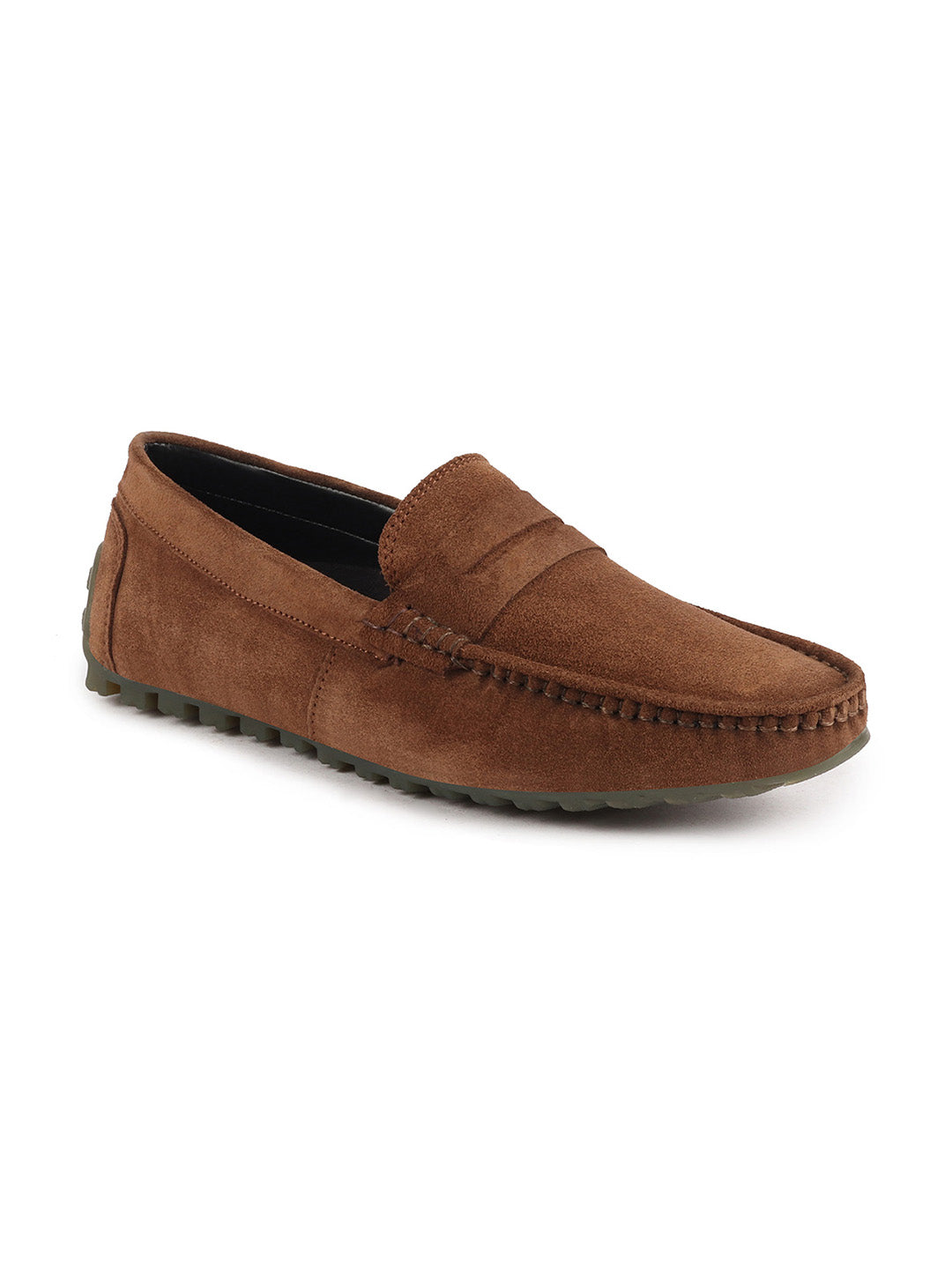 Shop Men Camel Suede Leather Side Stitched Slip On Driving Loafers and Mocassin Online.