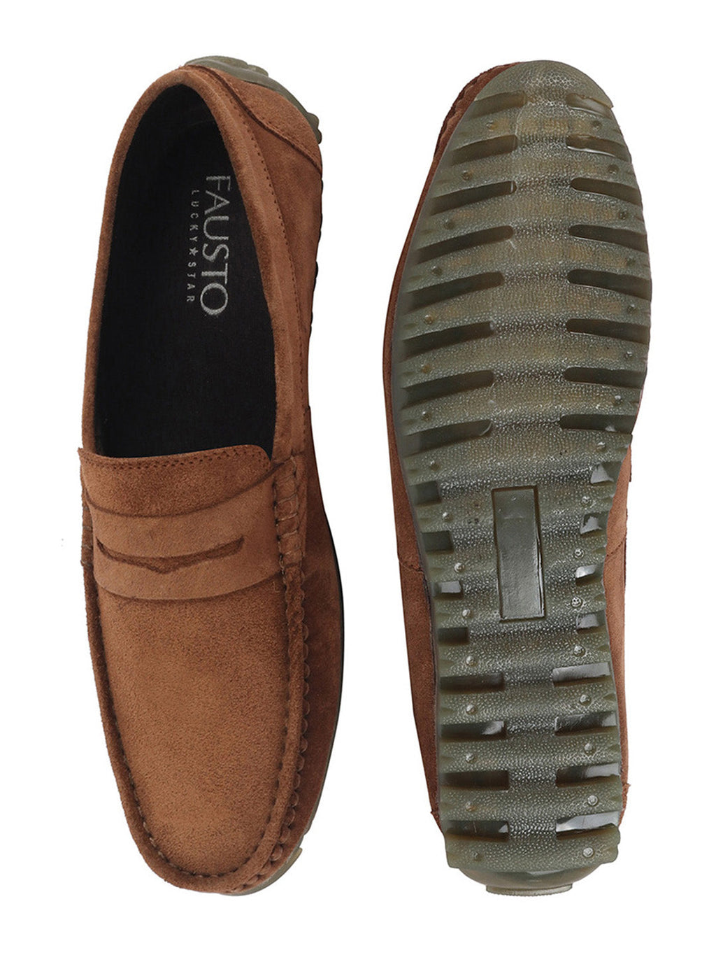 Shop Men Camel Suede Leather Side Stitched Slip On Driving Loafers and Mocassin Online.