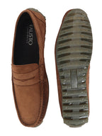 Shop Men Camel Suede Leather Side Stitched Slip On Driving Loafers and Mocassin Online.