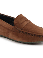 Shop Men Camel Suede Leather Side Stitched Slip On Driving Loafers and Mocassin Online.