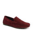 Shop Men Cherry Suede Leather Side Stitched Slip On Driving Loafers and Mocassin Online.