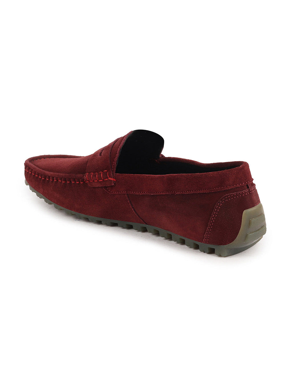 Shop Men Cherry Suede Leather Side Stitched Slip On Driving Loafers and Mocassin Online.