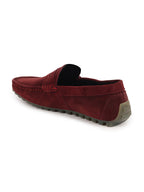 Shop Men Cherry Suede Leather Side Stitched Slip On Driving Loafers and Mocassin Online.