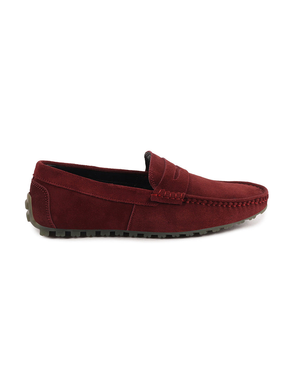 Shop Men Cherry Suede Leather Side Stitched Slip On Driving Loafers and Mocassin Online.
