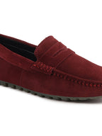 Shop Men Cherry Suede Leather Side Stitched Slip On Driving Loafers and Mocassin Online.