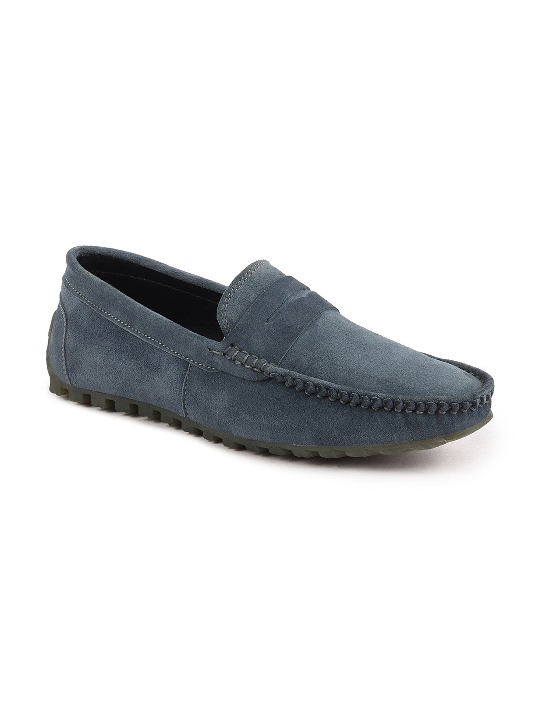 Shop Men Grey Suede Leather Side Stitched Slip On Driving Loafers and Mocassin Online.
