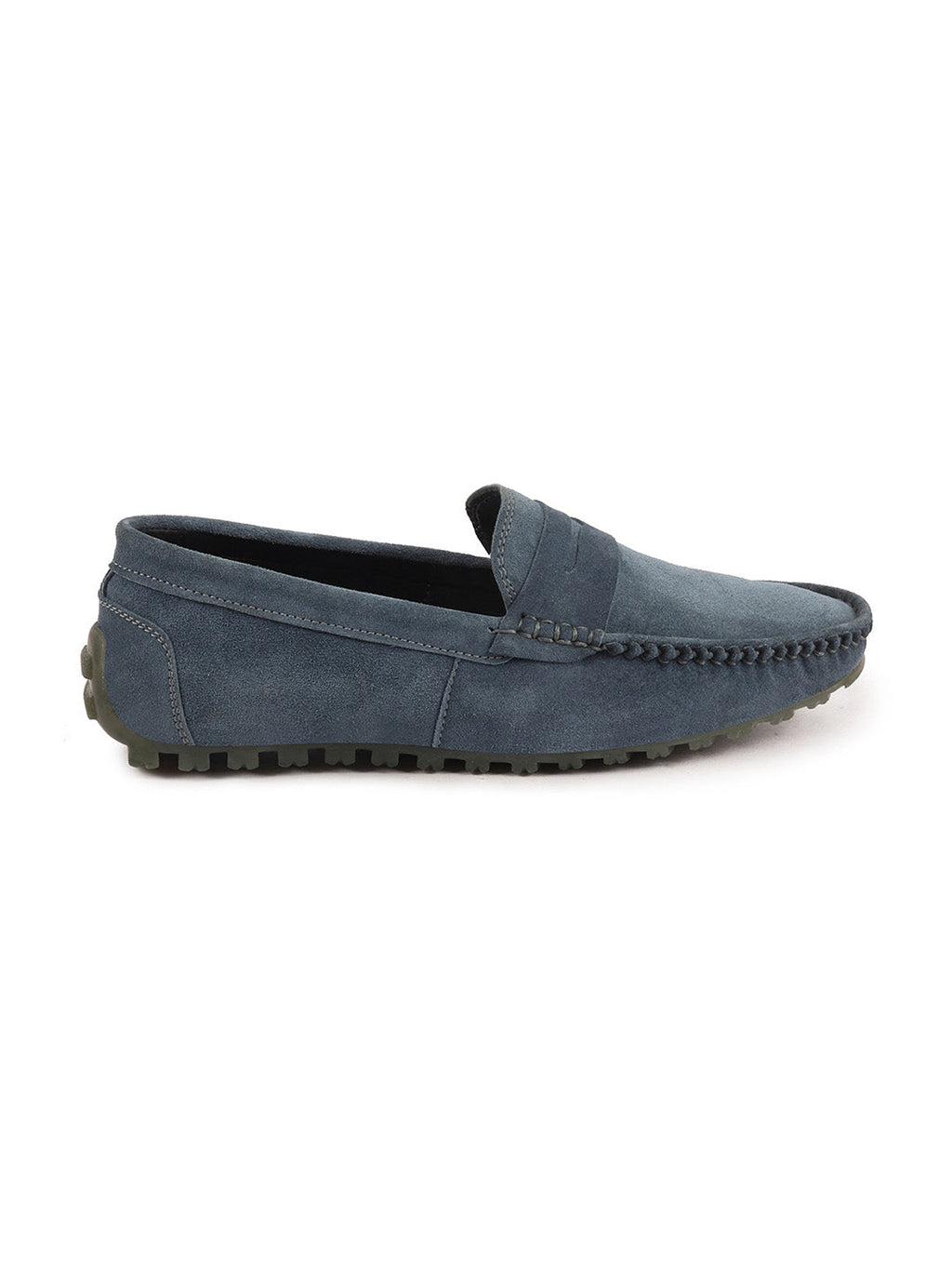 Shop Men Grey Suede Leather Side Stitched Slip On Driving Loafers and Mocassin Online.