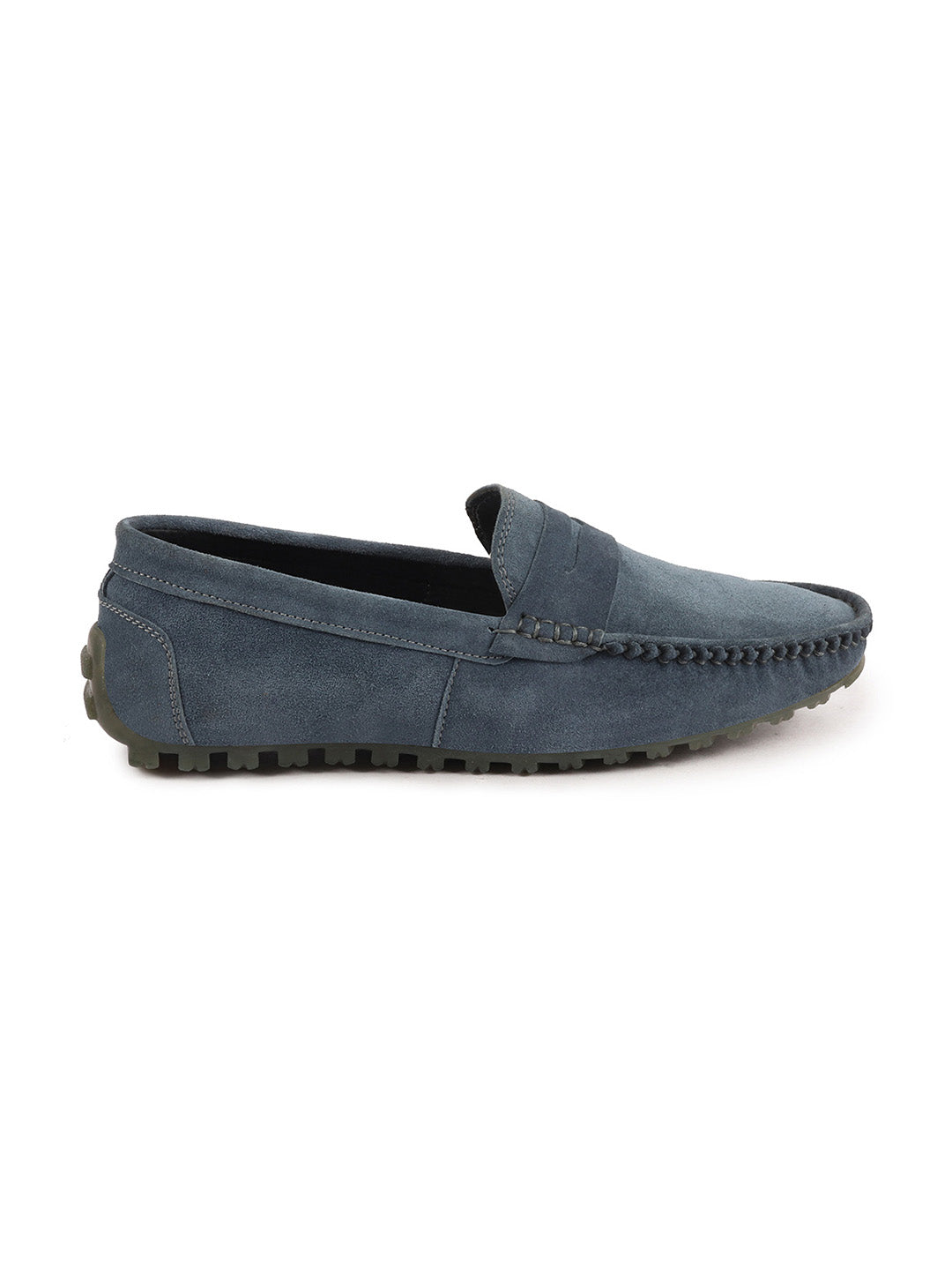 Shop Men Grey Suede Leather Side Stitched Slip On Driving Loafers and Mocassin Online.
