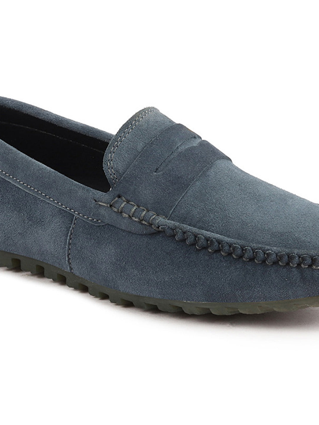 Shop Men Grey Suede Leather Side Stitched Slip On Driving Loafers and Mocassin Online.
