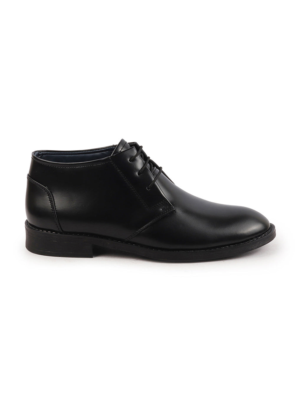 Shop Men Black Classic Trendy Mid Ankle Lace Up Chukka Boot With TPR Welted Sole Online.