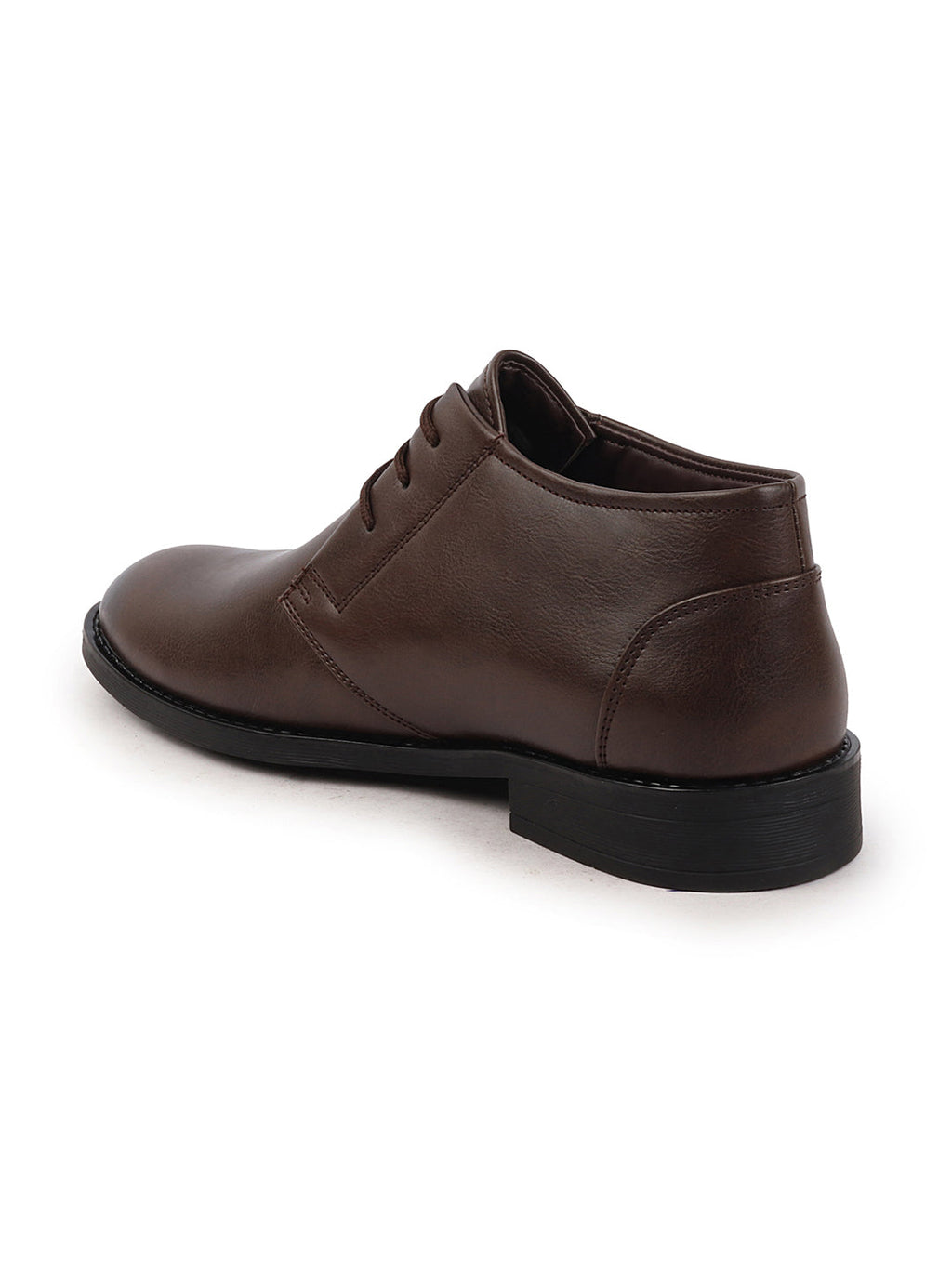 Shop Men Brown Classic Trendy Mid Ankle Lace Up Chukka Boot With TPR Welted Sole Online.