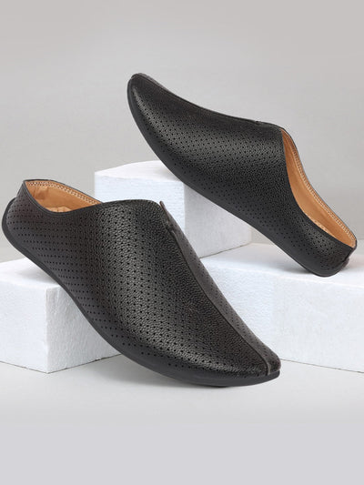 Shop Men Back Open Perforated Ethnic Party Mules Slip On Shoes