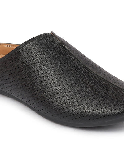 Shop Men Back Open Perforated Ethnic Party Mules Slip On Shoes