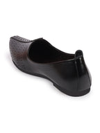 Shop Men Black Laser Cut Design Broad Feet Ethnic Slip On Wedding Juttis and Mojaris Online.