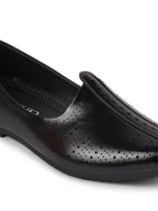 Shop Men Black Laser Cut Design Broad Feet Ethnic Slip On Wedding Juttis and Mojaris Online.