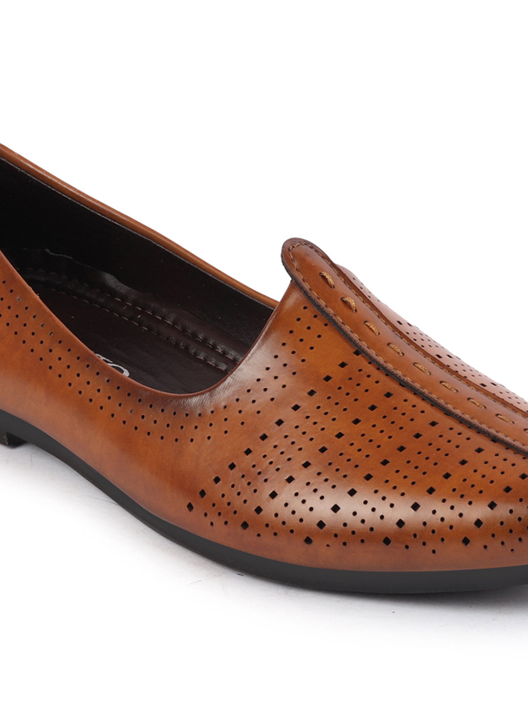 Shop Men Tan Laser Cut Design Broad Feet Ethnic Slip On Wedding Juttis and Mojaris Online.