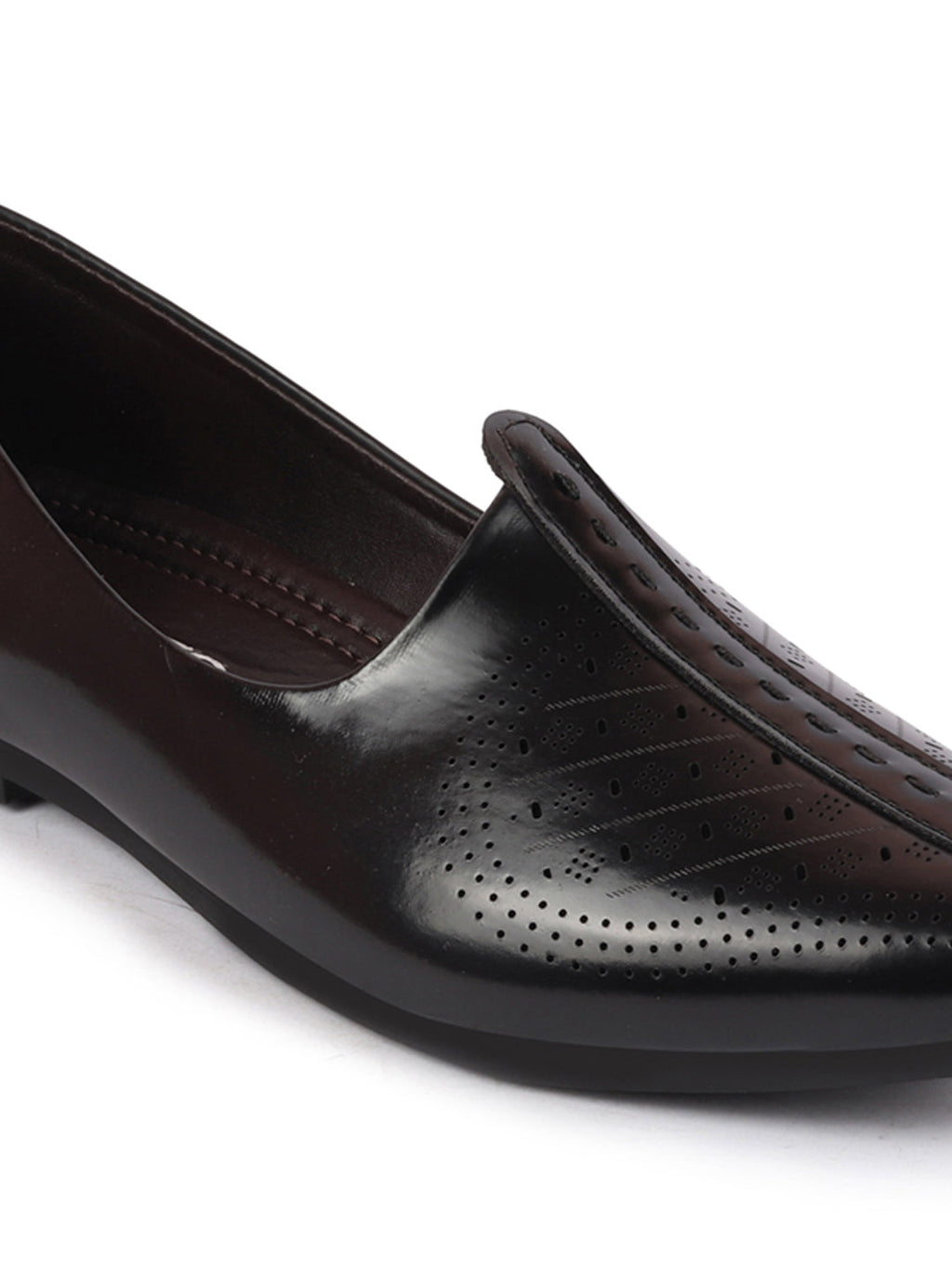 Shop Men Black Laser Cut Design Ethnic Slip On Wedding Juttis and Mojaris Online.