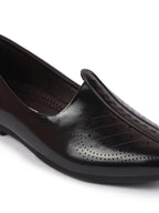 Shop Men Black Laser Cut Design Ethnic Slip On Wedding Juttis and Mojaris Online.