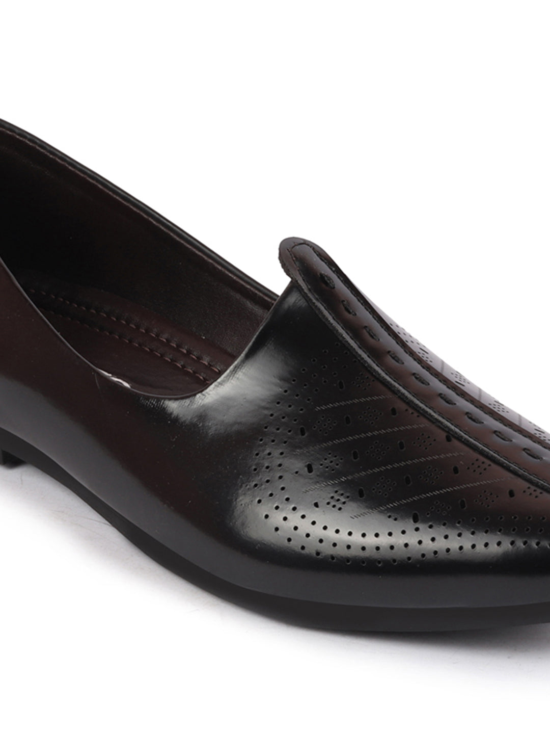 Shop Men Black Laser Cut Design Ethnic Slip On Wedding Juttis and Mojaris Online.
