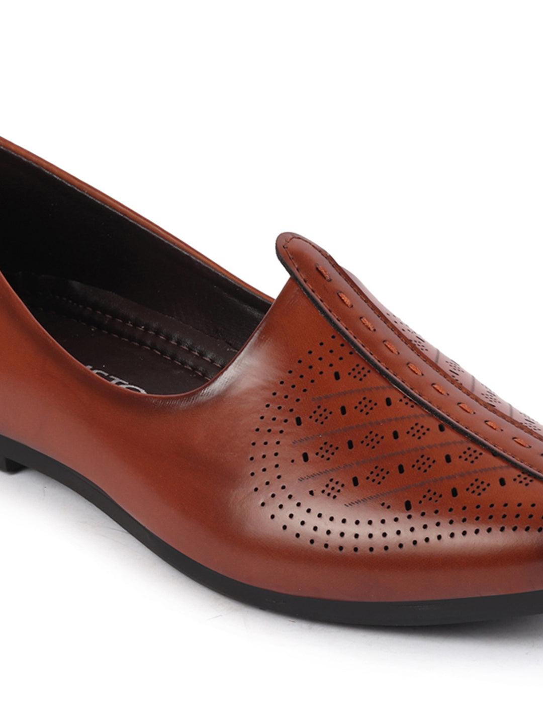 Shop Men Brown Laser Cut Design Ethnic Slip On Wedding Juttis and Mojaris Online.